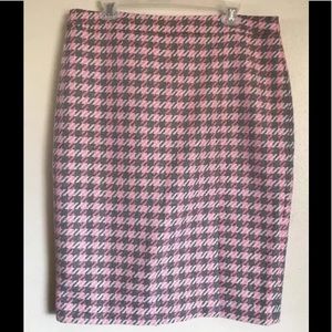 TALBOTS Pink Gray White Wool Blend Pencil Skirt